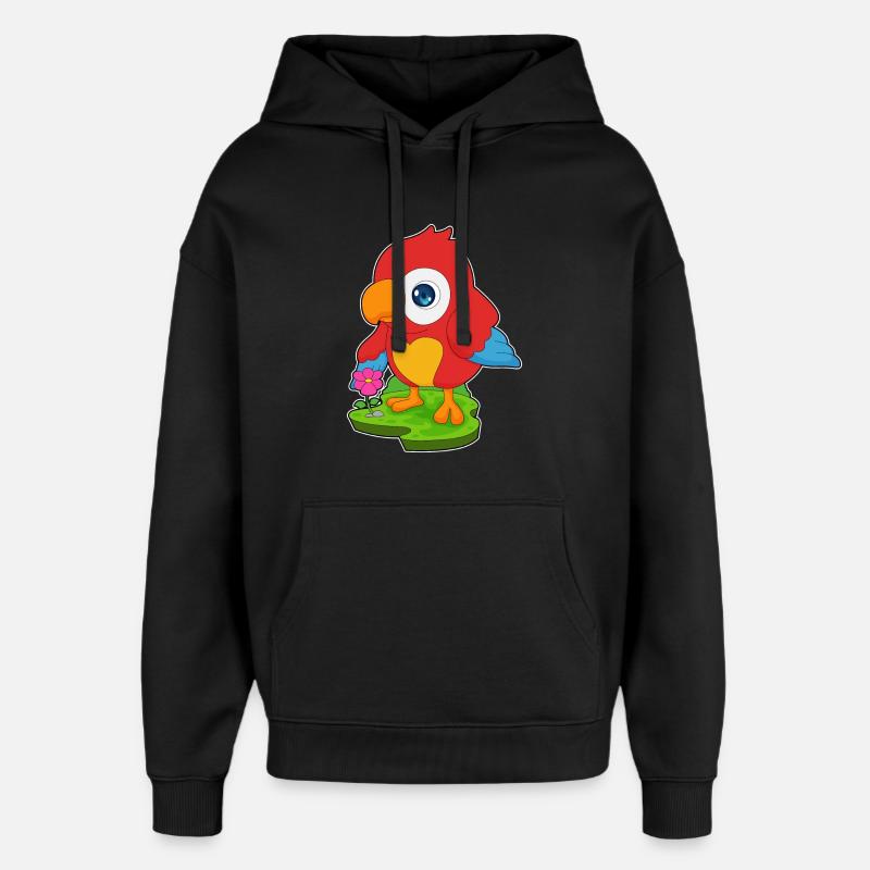 Fleur de perroquet - Sweat à capuche unisexe Stanley/Stella Oversized - noir