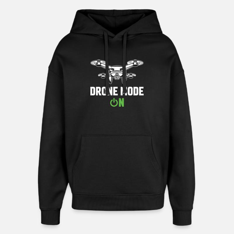 Drone Mode On - Oversized Unisex Hoodie by Stanley/Stella - black