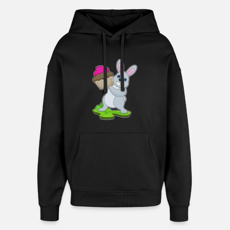 Cupcake lapin - Sweat à capuche unisexe Stanley/Stella Oversized - noir