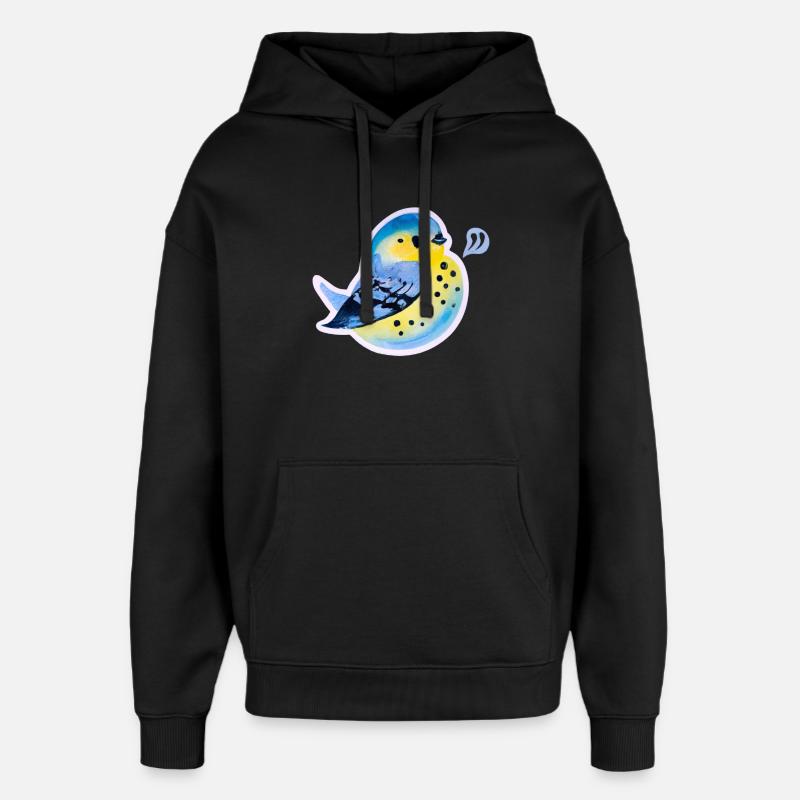 Meise - Oversized Unisex Hoodie von Stanley/Stella - Schwarz