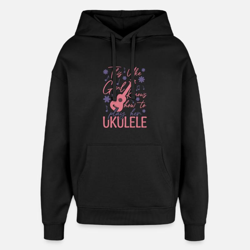 Fille Uke - Sweat à capuche unisexe Stanley/Stella Oversized - noir