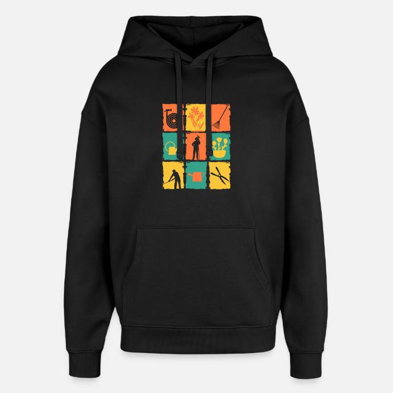 Outil de jardinage de jardinier - Sweat à capuche unisexe Stanley/Stella Oversized - noir