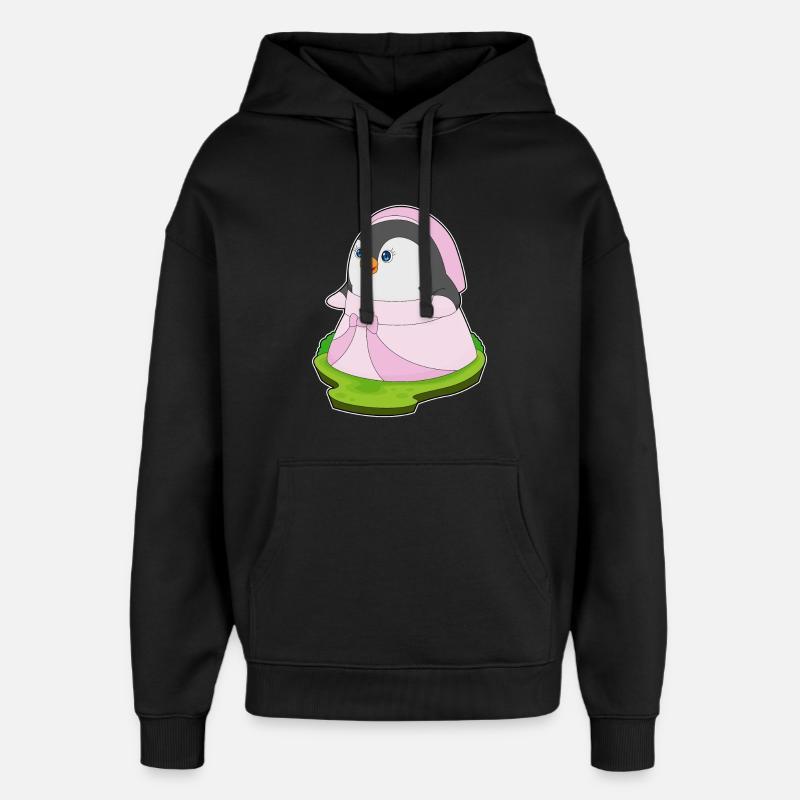 Pingouin mariée robe de mariage - Sweat à capuche unisexe Stanley/Stella Oversized - noir