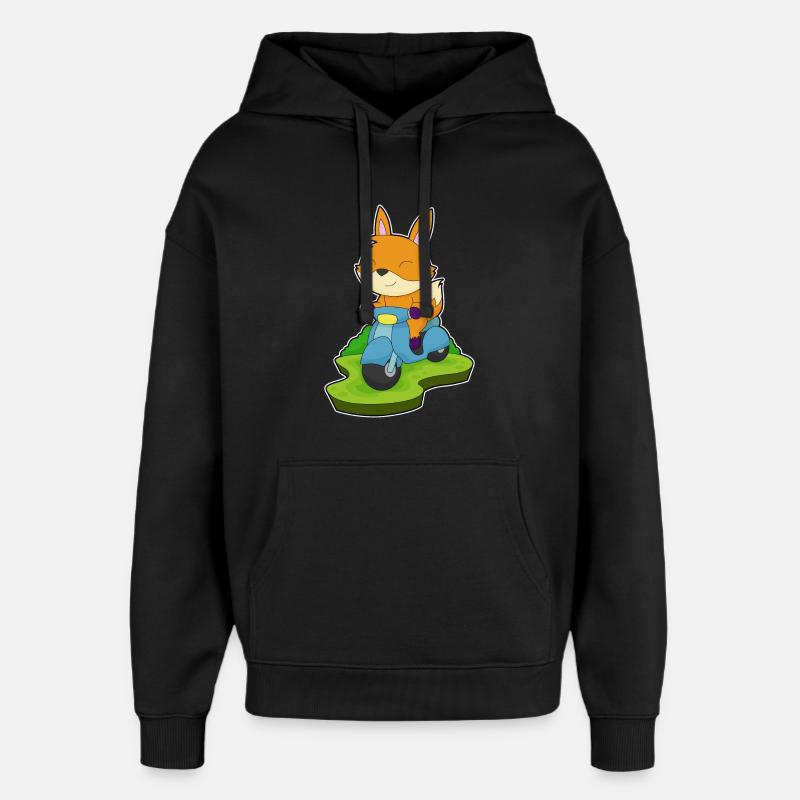 Moto Fox - Sweat à capuche unisexe Stanley/Stella Oversized - noir