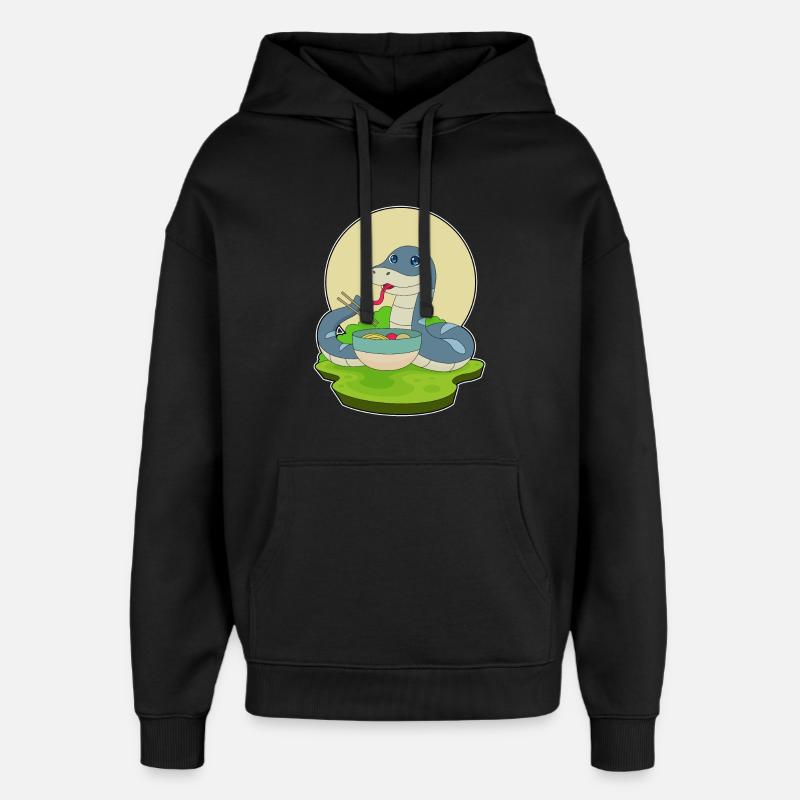 Cuisinière serpent cuisine de ramen - Sweat à capuche unisexe Stanley/Stella Oversized - noir