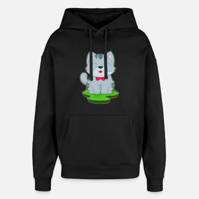 Katze Schleife - Oversized Unisex Hoodie von Stanley/Stella - Schwarz