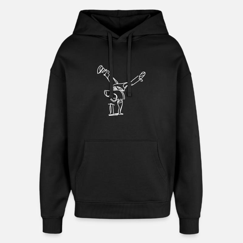 Breakdancer Zeichnung - Oversized Unisex Hoodie von Stanley/Stella - Schwarz