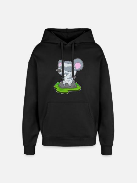 Mouse Halloween Mummy - Oversized Unisex Hoodie by Stanley/Stella - black