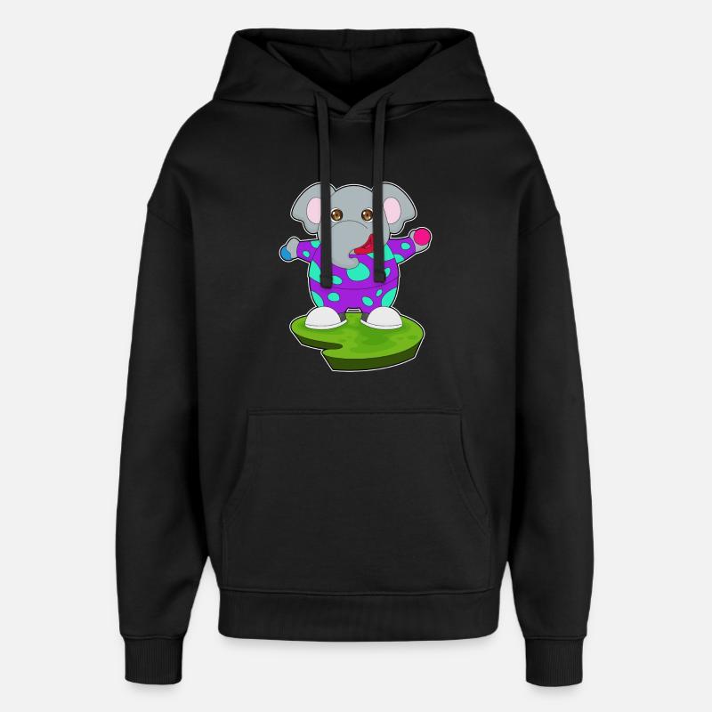 Clown éléphant - Sweat à capuche unisexe Stanley/Stella Oversized - noir