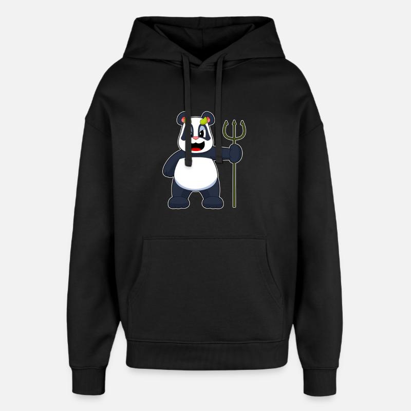Panda Halloween Devil - Oversized Unisex Hoodie by Stanley/Stella - black