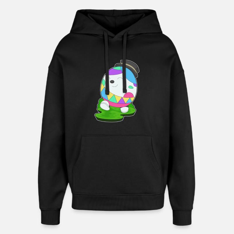 Cylindre d’oeuf de Pâques - Sweat à capuche unisexe Stanley/Stella Oversized - noir