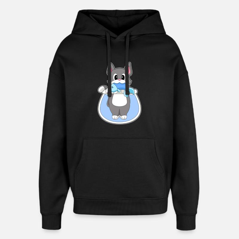 Aquarium pour chats - Sweat à capuche unisexe Stanley/Stella Oversized - noir