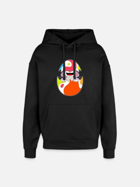 Bunny Easter Easter Egg - Oversized Unisex Hoodie by Stanley/Stella - black