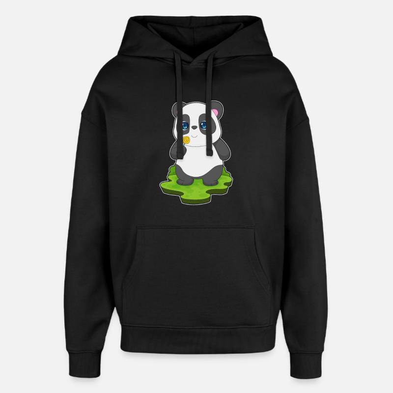 Sucette panda - Sweat à capuche unisexe Stanley/Stella Oversized - noir