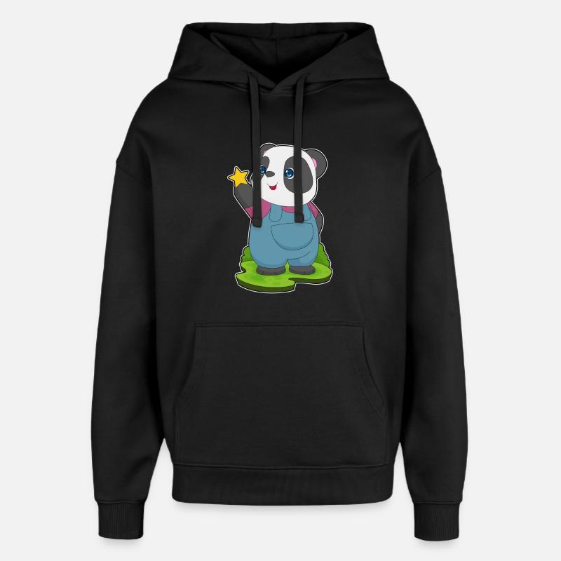 Étoile Panda - Sweat à capuche unisexe Stanley/Stella Oversized - noir