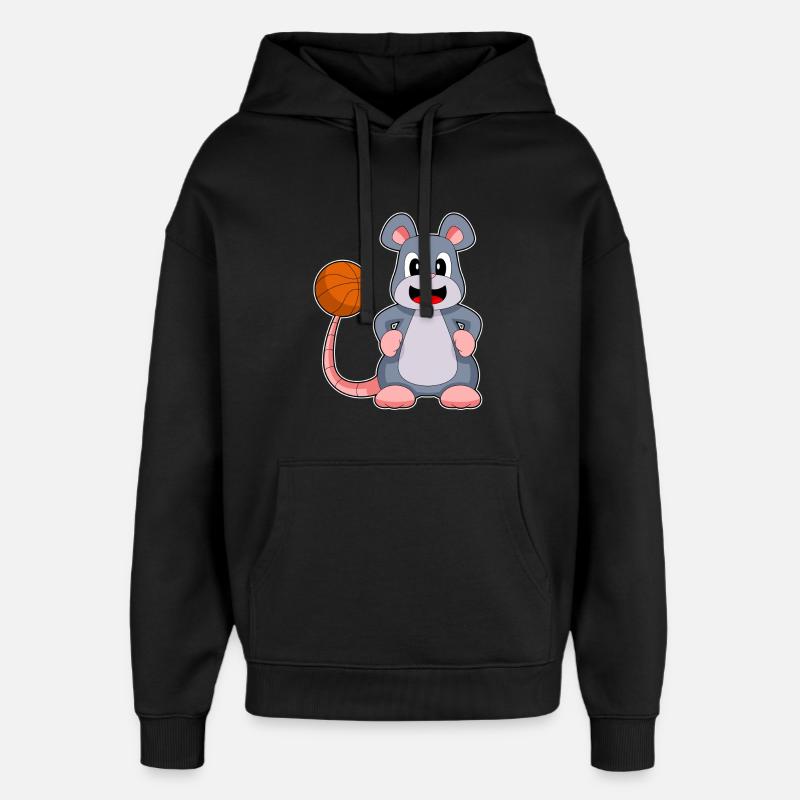 Souris Basketteur Basketteur - Sweat à capuche unisexe Stanley/Stella Oversized - noir