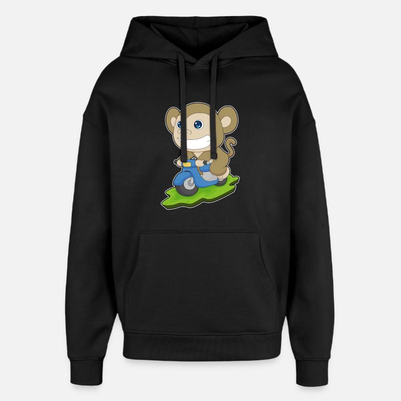 Scooter Singe - Sweat à capuche unisexe Stanley/Stella Oversized - noir