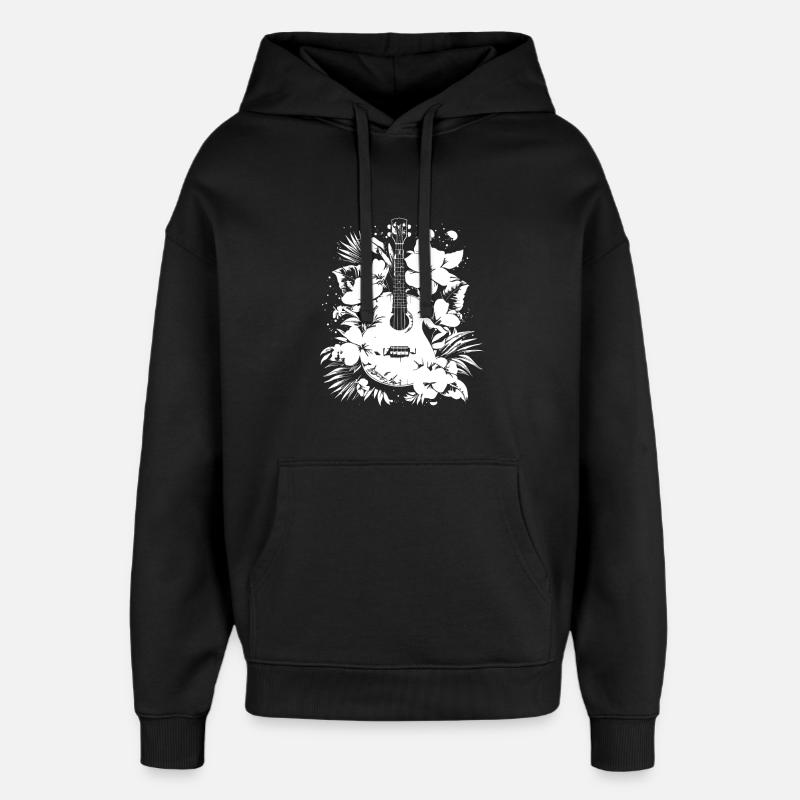 Ukulele Comic - Oversized Unisex Hoodie by Stanley/Stella - black