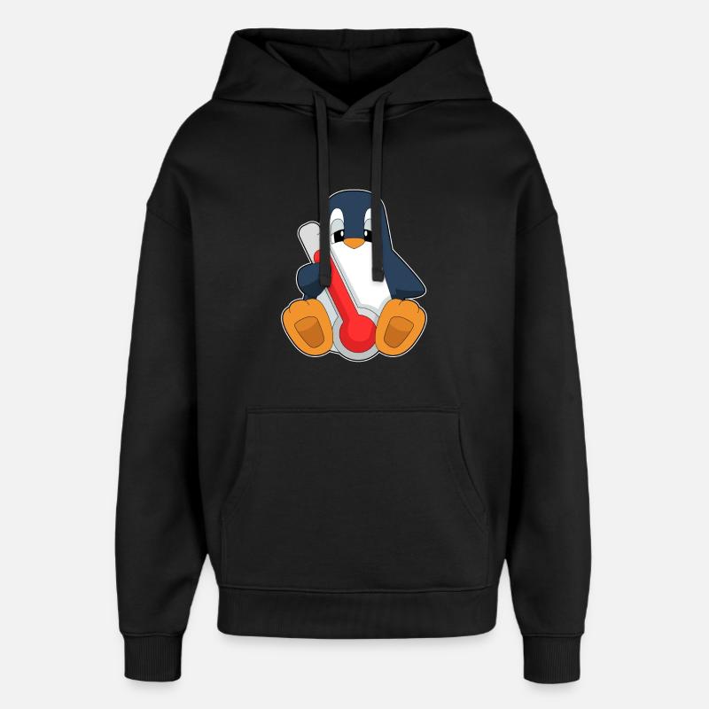 Thermomètre clinique Penguin - Sweat à capuche unisexe Stanley/Stella Oversized - noir