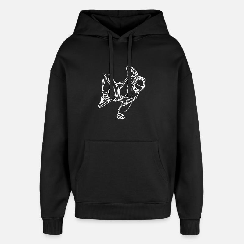 Breakdancer Drawing - Oversized Unisex Hoodie by Stanley/Stella - black
