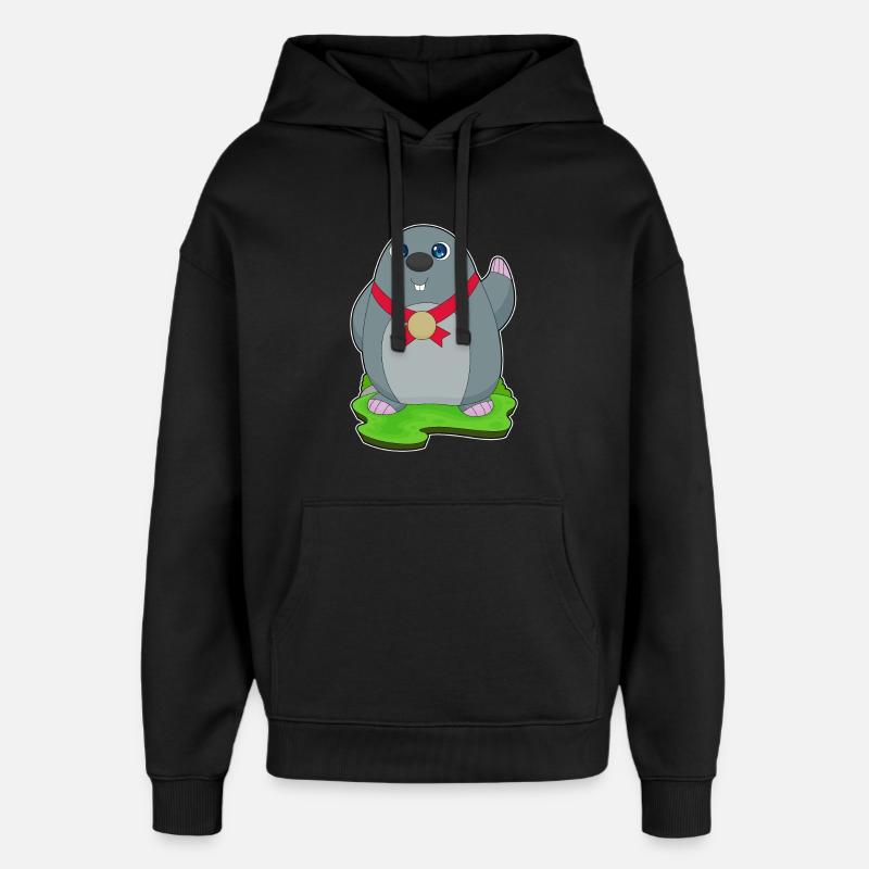 Médaille de la taupe - Sweat à capuche unisexe Stanley/Stella Oversized - noir