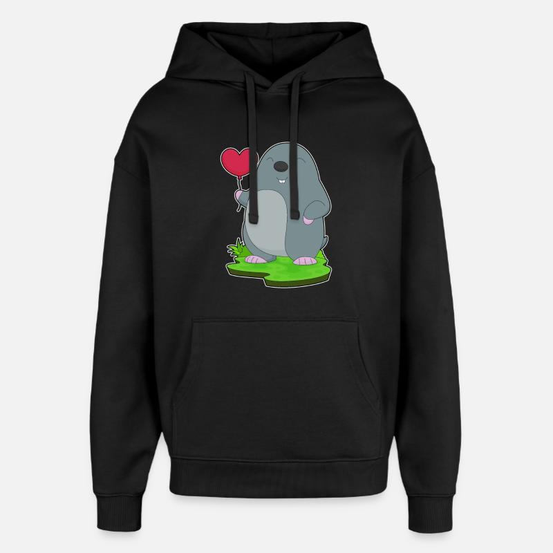 Ballon Cœur Taupe - Sweat à capuche unisexe Stanley/Stella Oversized - noir