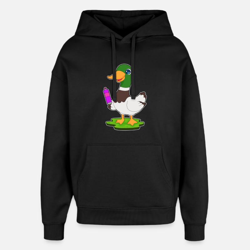 Aérosol de pulvérisation de canard - Sweat à capuche unisexe Stanley/Stella Oversized - noir