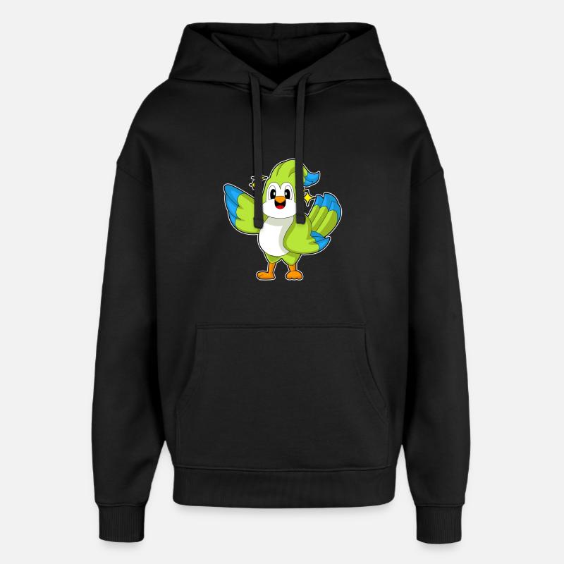 Étoiles perroquets - Sweat à capuche unisexe Stanley/Stella Oversized - noir