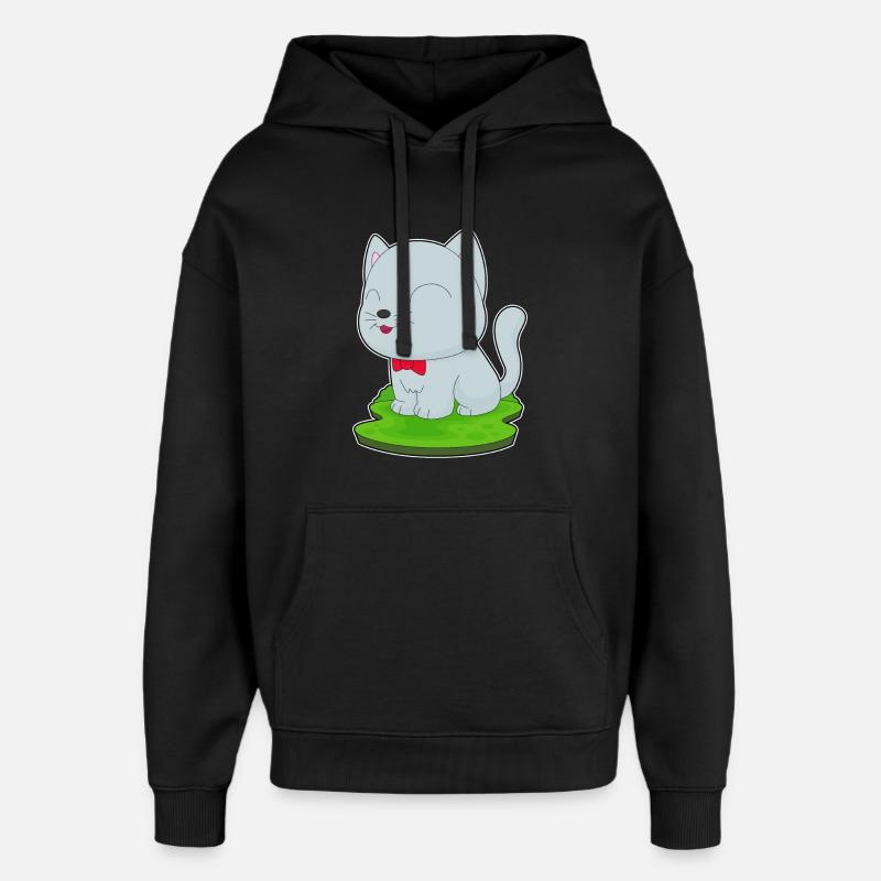Katze Fliege - Oversized Unisex Hoodie von Stanley/Stella - Schwarz