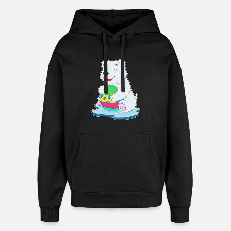 Eisbär Ostern Osterei - Oversized Unisex Hoodie von Stanley/Stella - Schwarz