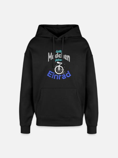 Echte Mädchen fahren Einrad - Oversized Unisex Hoodie von Stanley/Stella - Schwarz