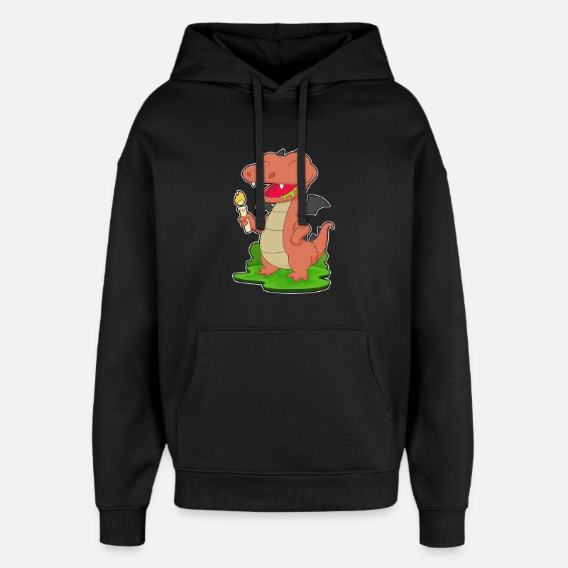Dragon Bougie d’Halloween - Sweat à capuche unisexe Stanley/Stella Oversized - noir