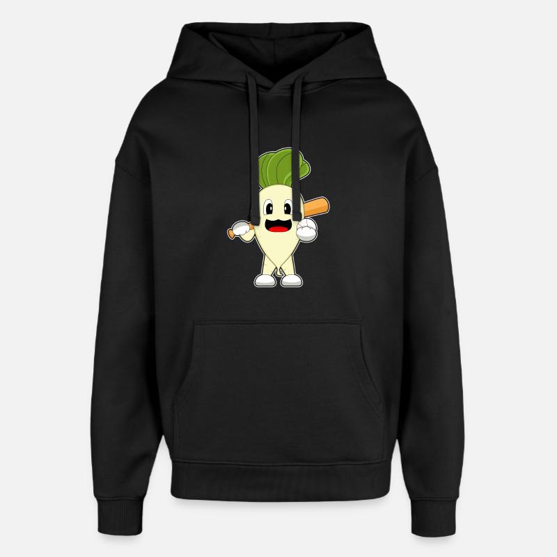 Radieschen Baseball Baseballschläger - Oversized Unisex Hoodie von Stanley/Stella - Schwarz