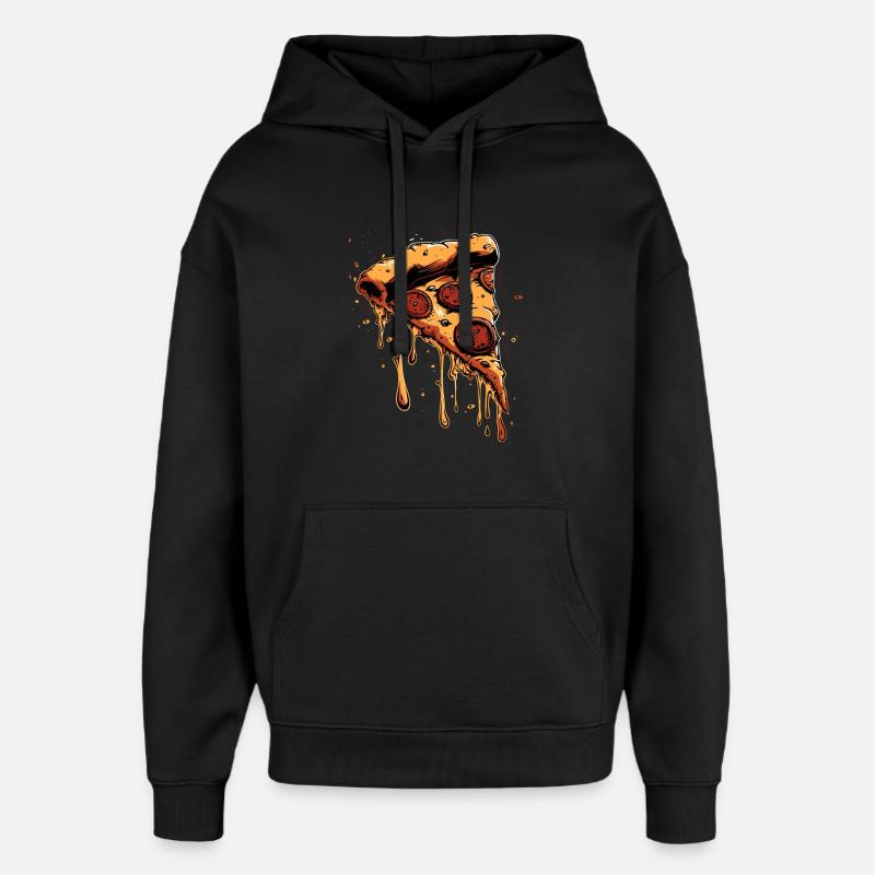 Graphique de la tranche de pizza - Sweat à capuche unisexe Stanley/Stella Oversized - noir