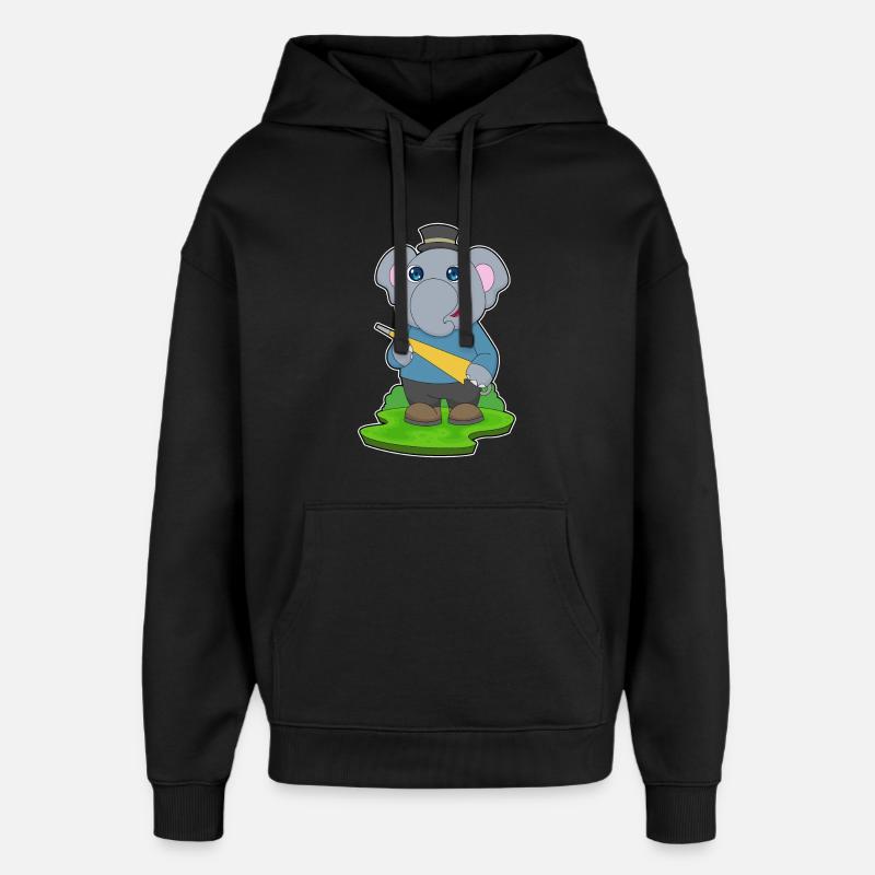 Elephant Rain Umbrella - Oversized Unisex Hoodie by Stanley/Stella - black