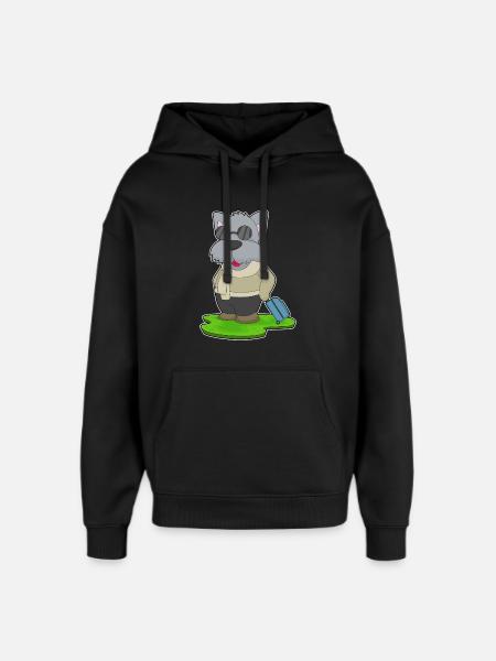Dog Travel Suitcase - Oversized Unisex Hoodie by Stanley/Stella - black