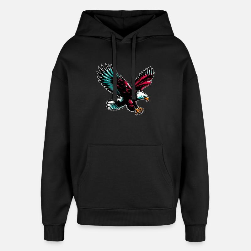 Eagle - Oversized Unisex Hoodie by Stanley/Stella - black