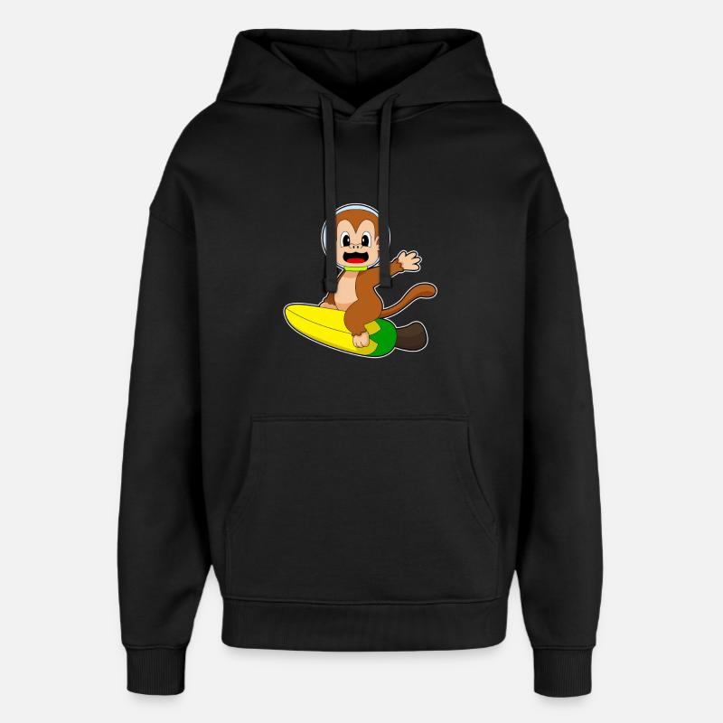 Affe Banane  - Oversized Unisex Hoodie von Stanley/Stella - Schwarz