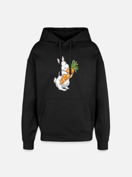 Rabbit Carrot - Oversized Unisex Hoodie by Stanley/Stella - black