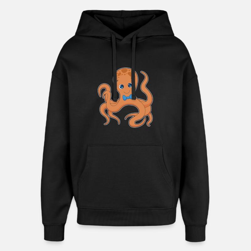 Octopus Gentleman Noeud papillon - Sweat à capuche unisexe Stanley/Stella Oversized - noir