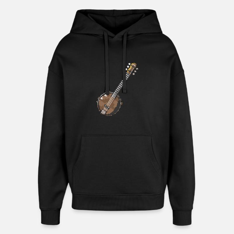 Banjo Pixel Art - Sweat à capuche unisexe Stanley/Stella Oversized - noir