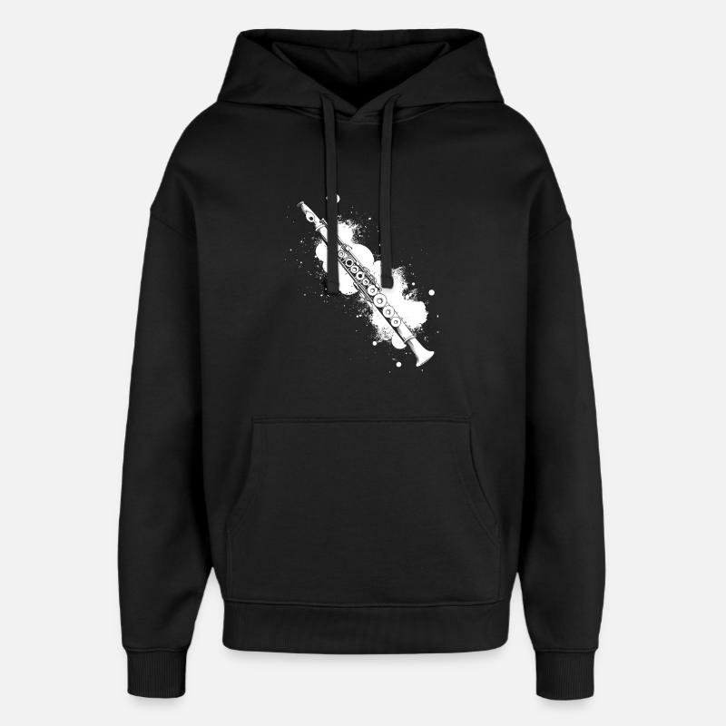 Flöte Graffiti - Oversized Unisex Hoodie von Stanley/Stella - Schwarz