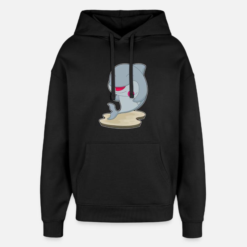 Sucette dauphin - Sweat à capuche unisexe Stanley/Stella Oversized - noir