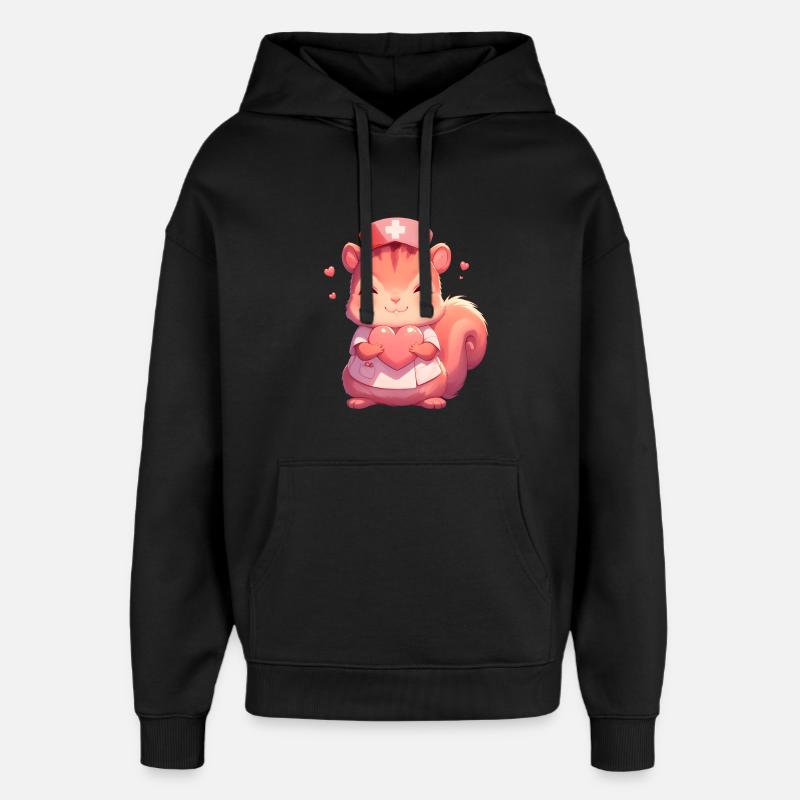 Docteur Écureuil Infirmière Infirmière - Sweat à capuche unisexe Stanley/Stella Oversized - noir