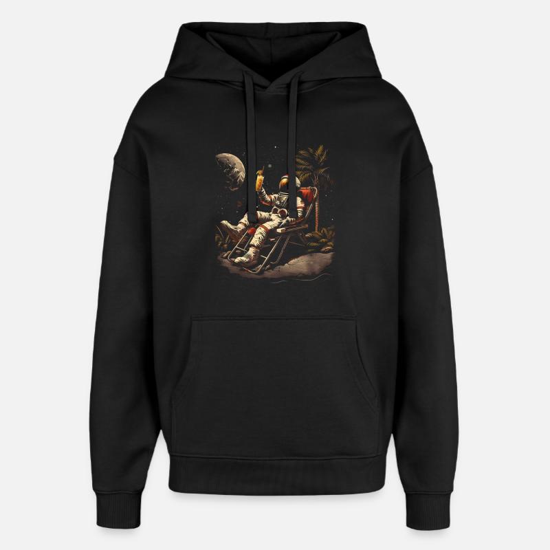 Astronaute Cocktail Pension Cadeau Retraité - Sweat à capuche unisexe Stanley/Stella Oversized - noir