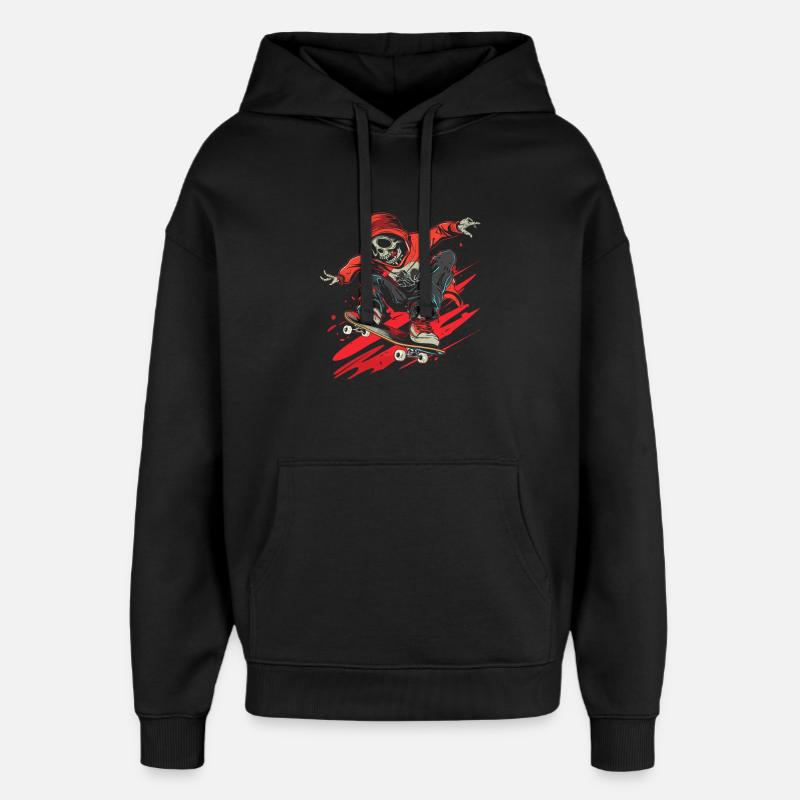 Skateboard amusant - Sweat à capuche unisexe Stanley/Stella Oversized - noir