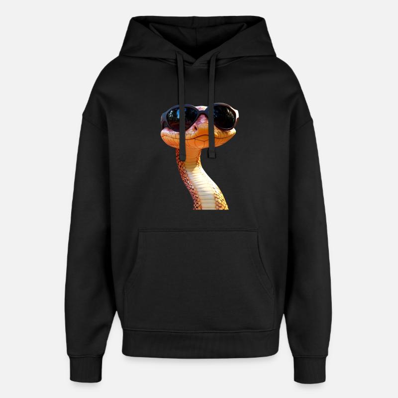 Schlange Python Kobra Mamba Klapperschlange Snake - Oversized Unisex Hoodie von Stanley/Stella - Schwarz