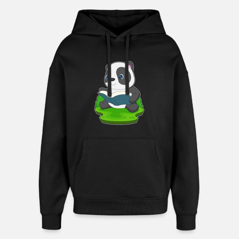 Panda Buch - Oversized Unisex Hoodie von Stanley/Stella - Schwarz