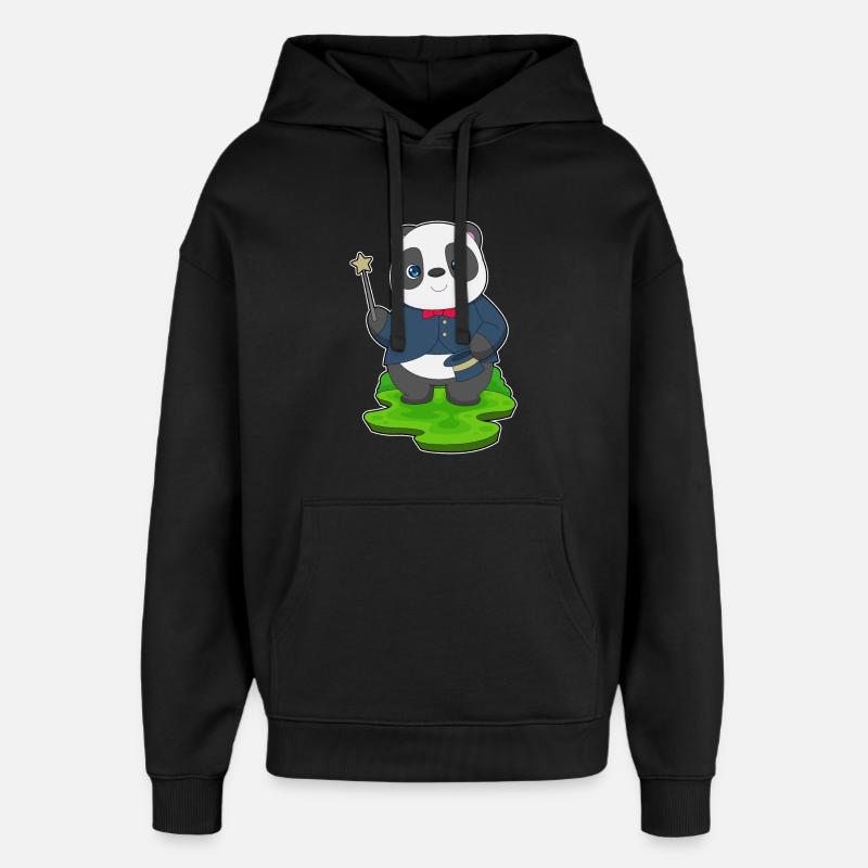 Baguette de sorcier panda - Sweat à capuche unisexe Stanley/Stella Oversized - noir