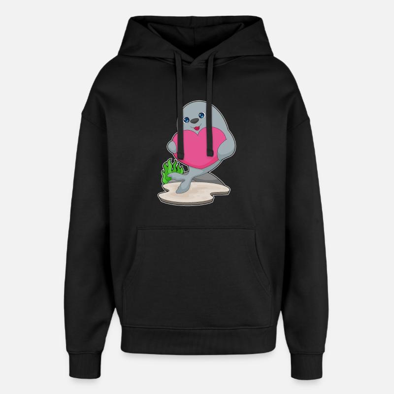 Cœur de phoque - Sweat à capuche unisexe Stanley/Stella Oversized - noir